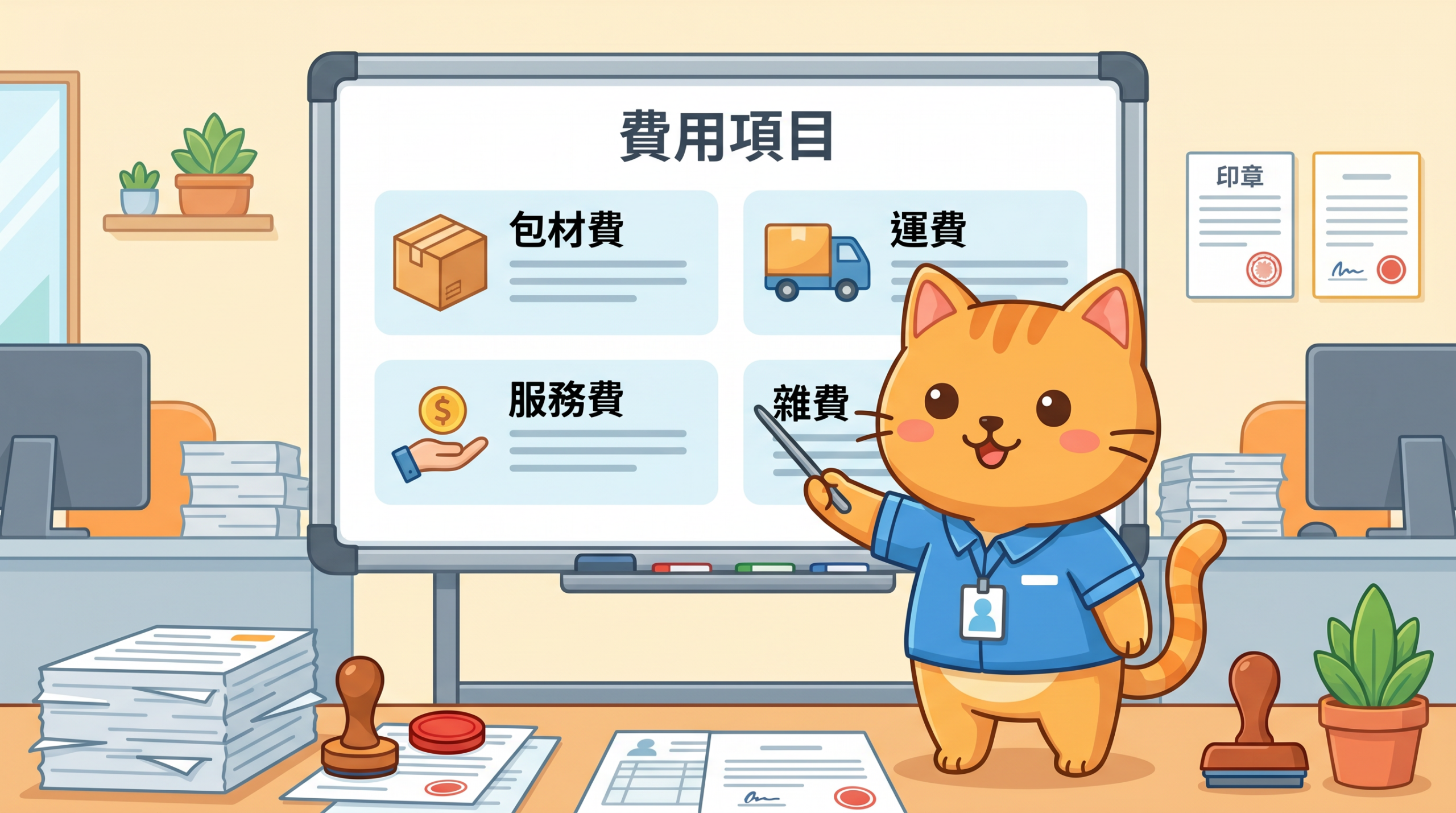 電商代出貨費用項目說明：包材費、運費、服務費、雜費