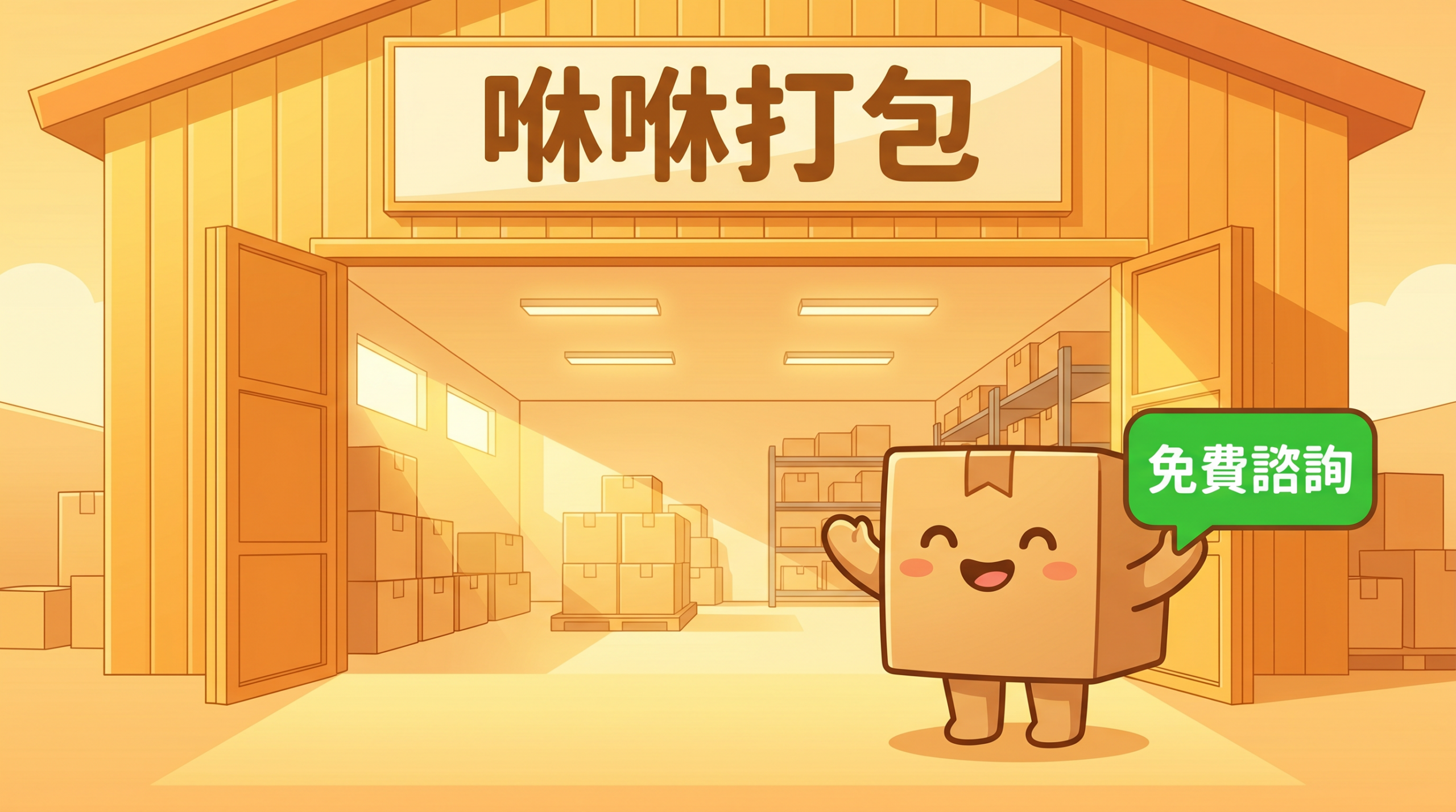 咻咻打包倉庫門口免費諮詢