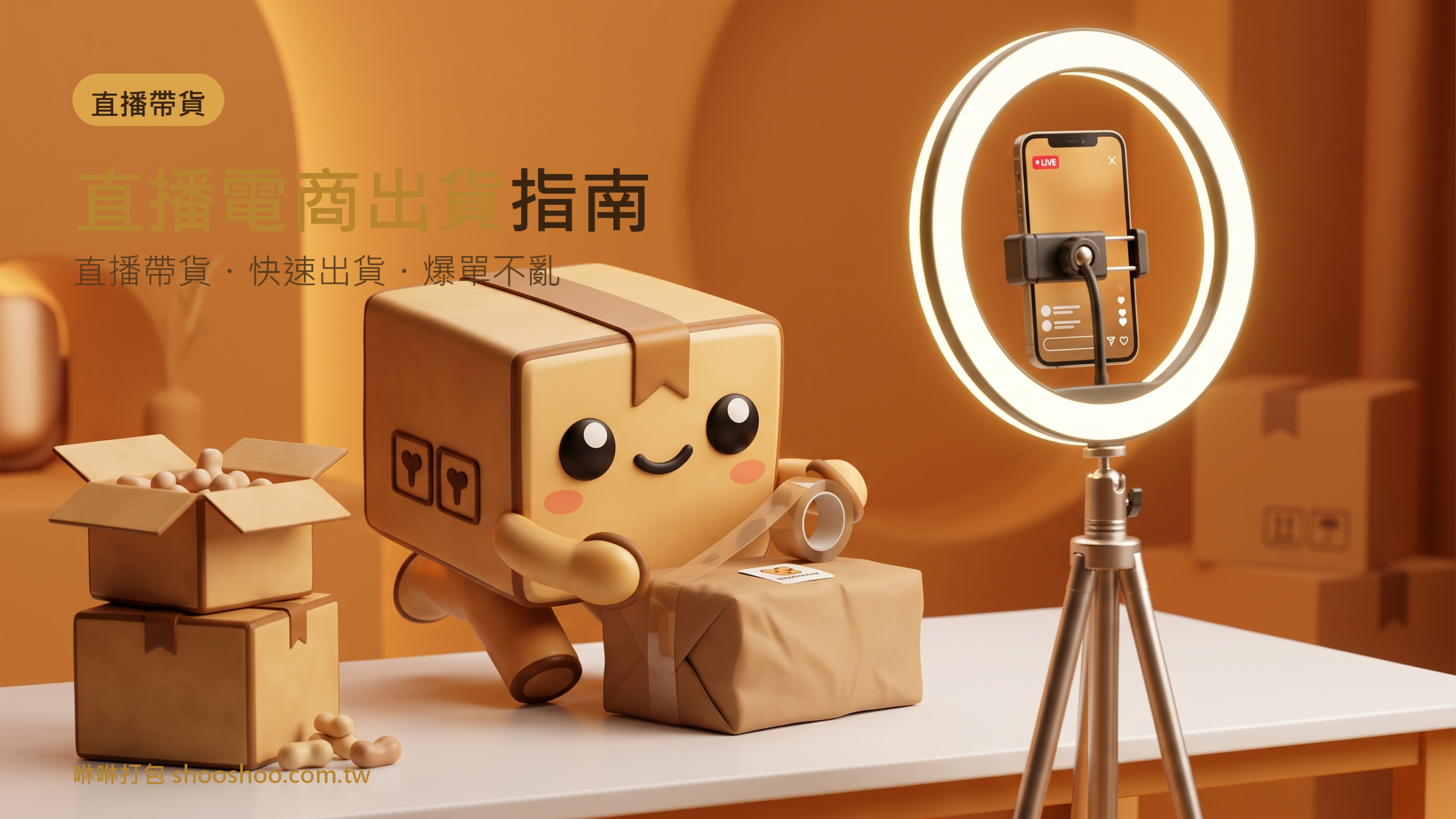 直播電商出貨，咻咻打包台南3PL倉儲直播帶貨代出貨